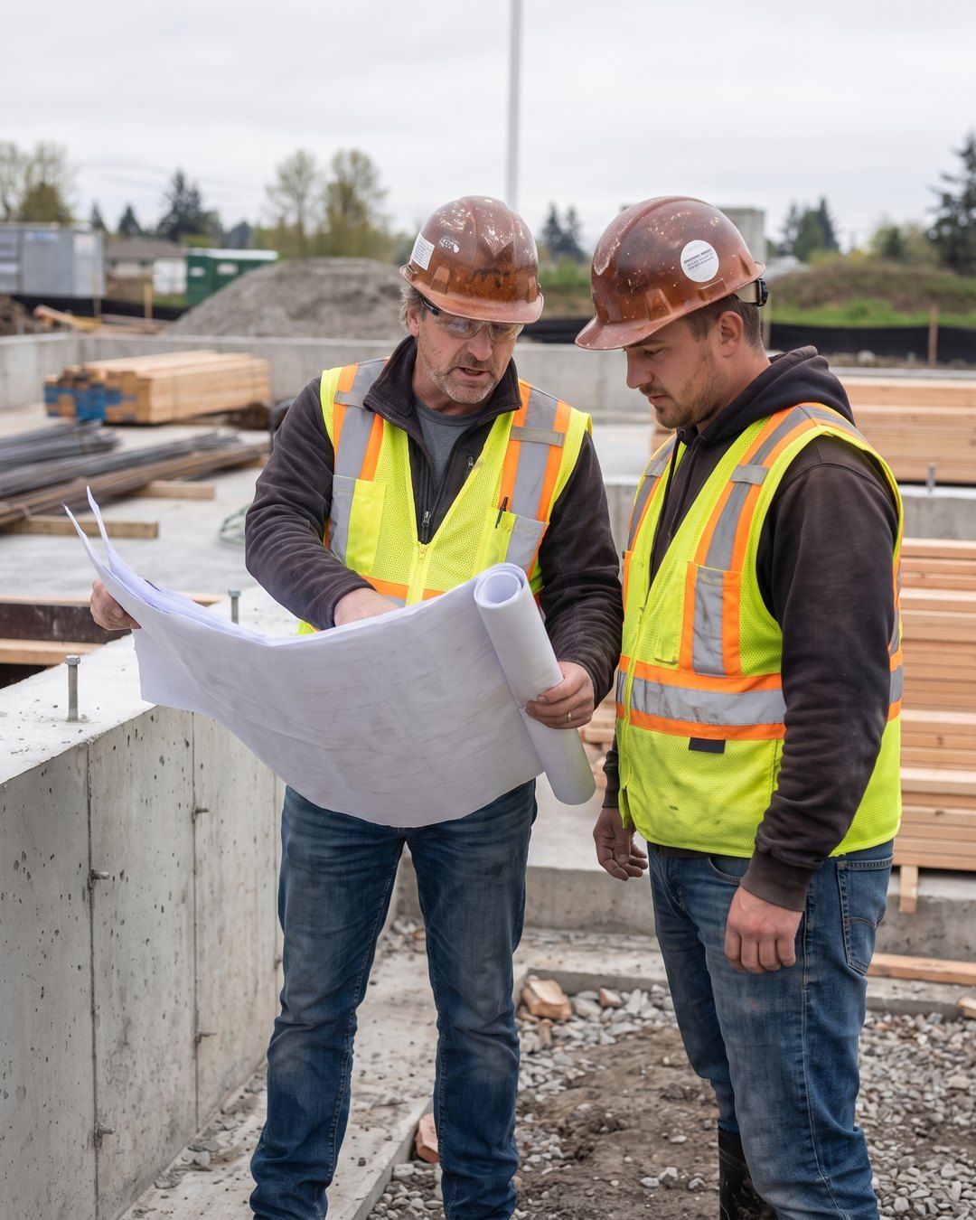 A general contractor coordinating subcontractors on site
